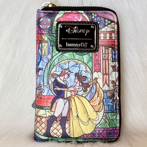 Beauty & Beast Stained Glass Castle Backpack, Wallet & Cardholder Loungefly NWT - Picture 11 of 16